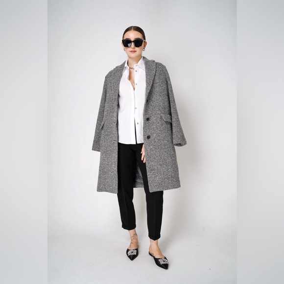 Soia&Kyo classic black and white boucle coat size M - Picture 2 of 16